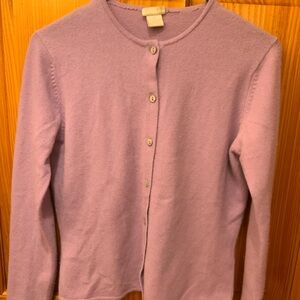 Cozy Lilac 100% Cashmere Cardigan Sweater